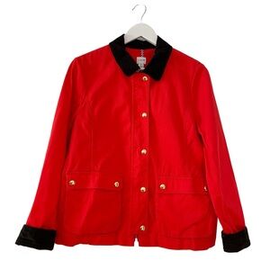 J. Crew Orchid Utility Jacket chore lightweight Vibrant Red Brown Corduroy AW011